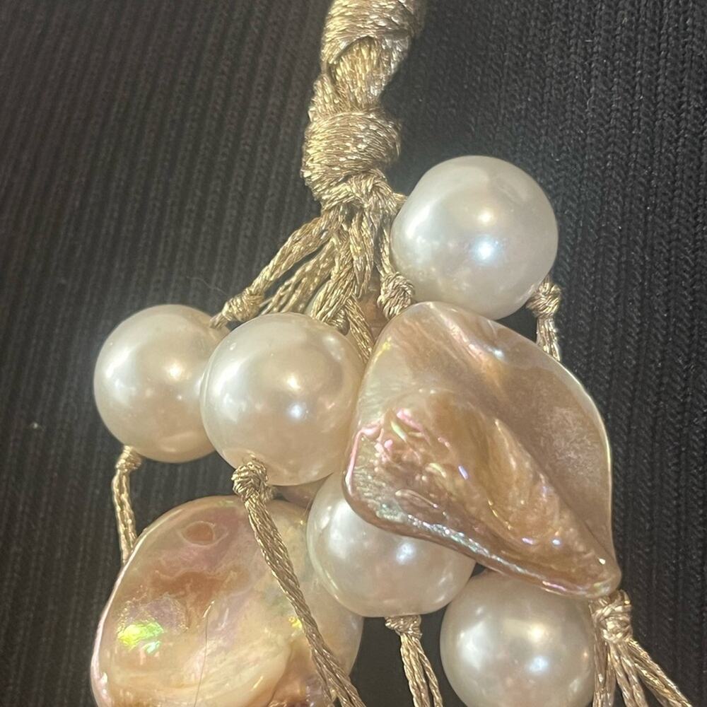 Pearl And Abalone Shell Multi Strand Layered Neck… - image 5